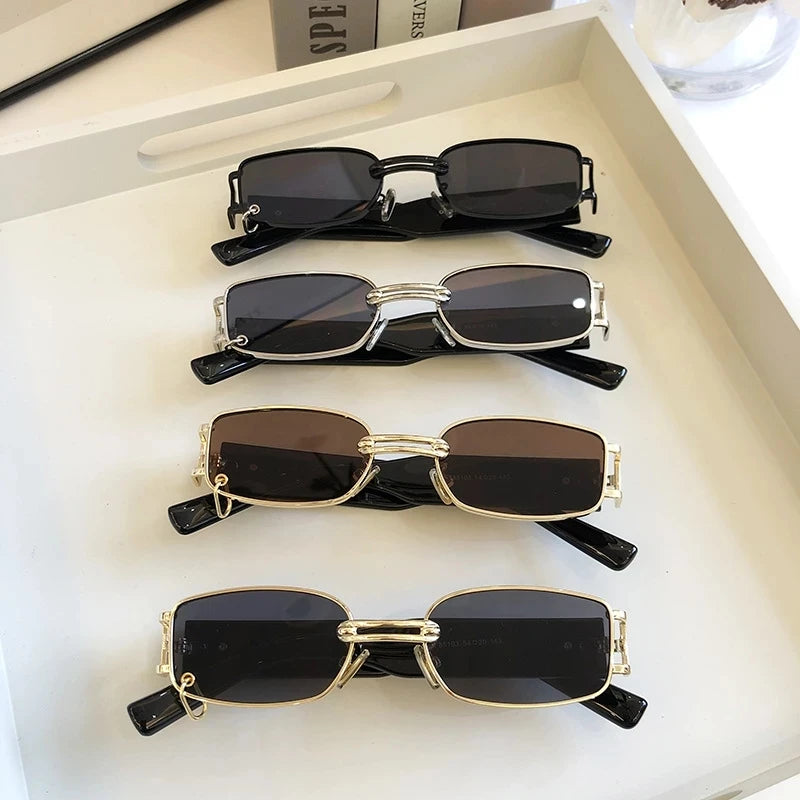 Lunettes rectangulaires noir et doré