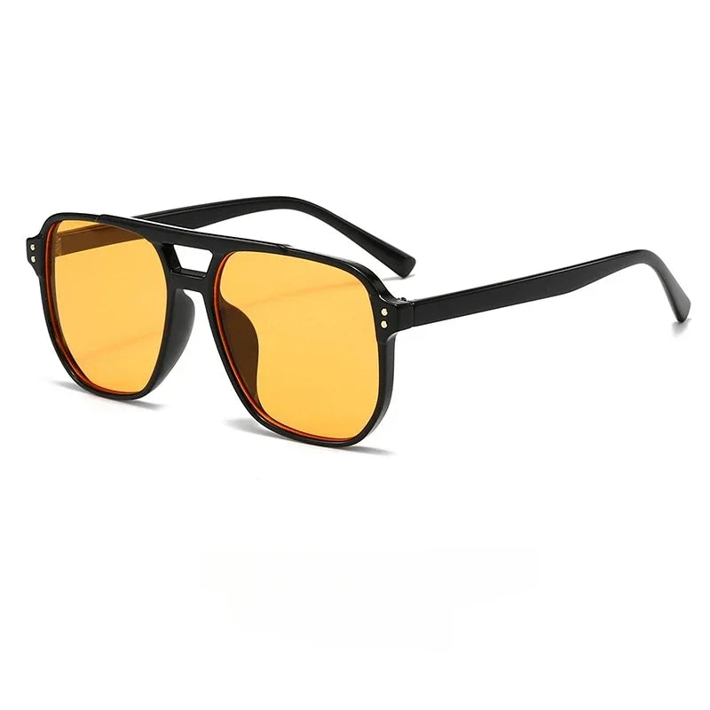 Retro Square Pilot Sunglasses Women Men 70s Vintage Trendy Plastic Frame Sun Glasses