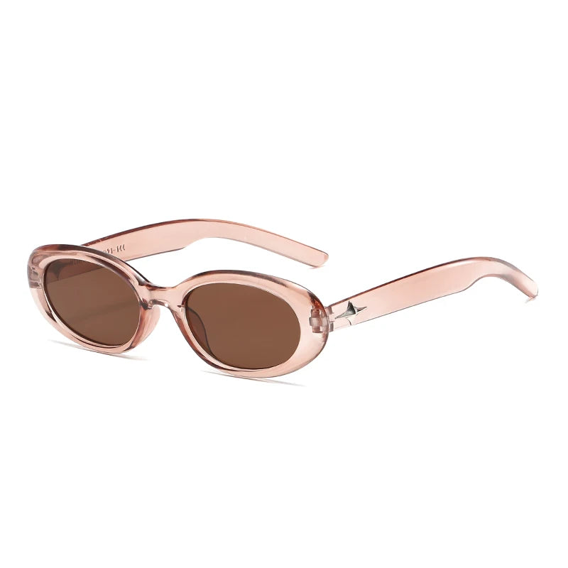 Lunettes de soleil noires ovales rétro
