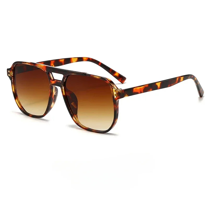 Retro Square Pilot Sunglasses Women Men 70s Vintage Trendy Plastic Frame Sun Glasses