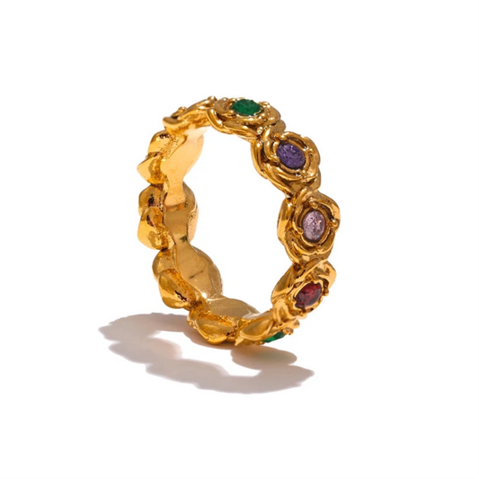 Bague Gemmes Dorée