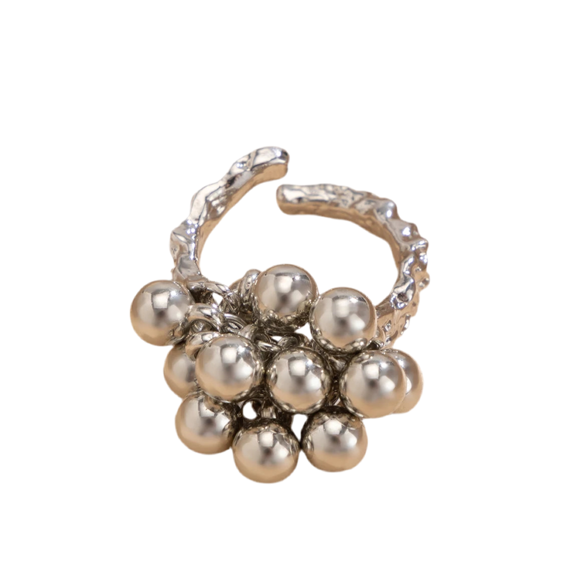 Bague Boule Métal Ouverte Punk