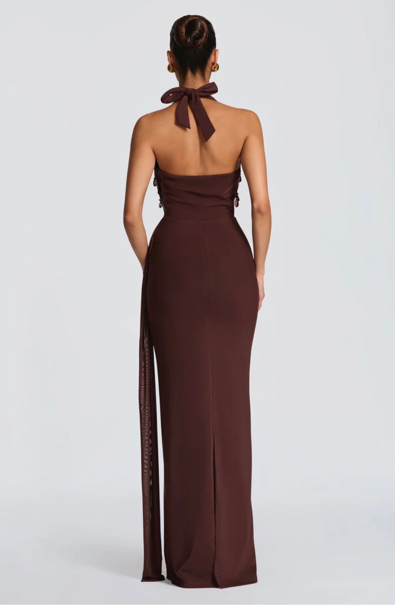 FABIA MAXI DRESS - PLUM BROWN