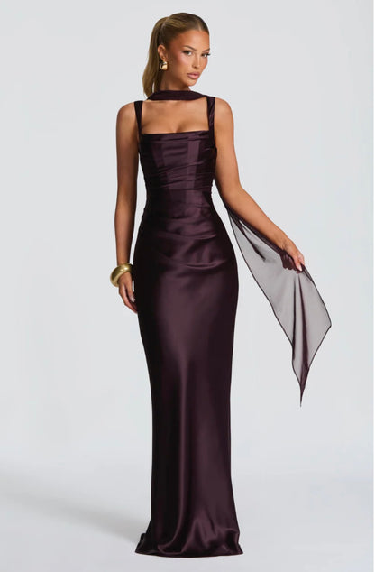 CALANTHE MAXI DRESS - PLUM