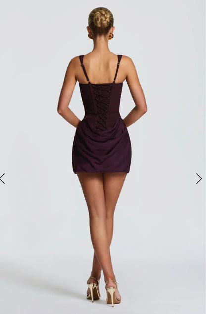 CORNELIA MINI DRESS - PLUM