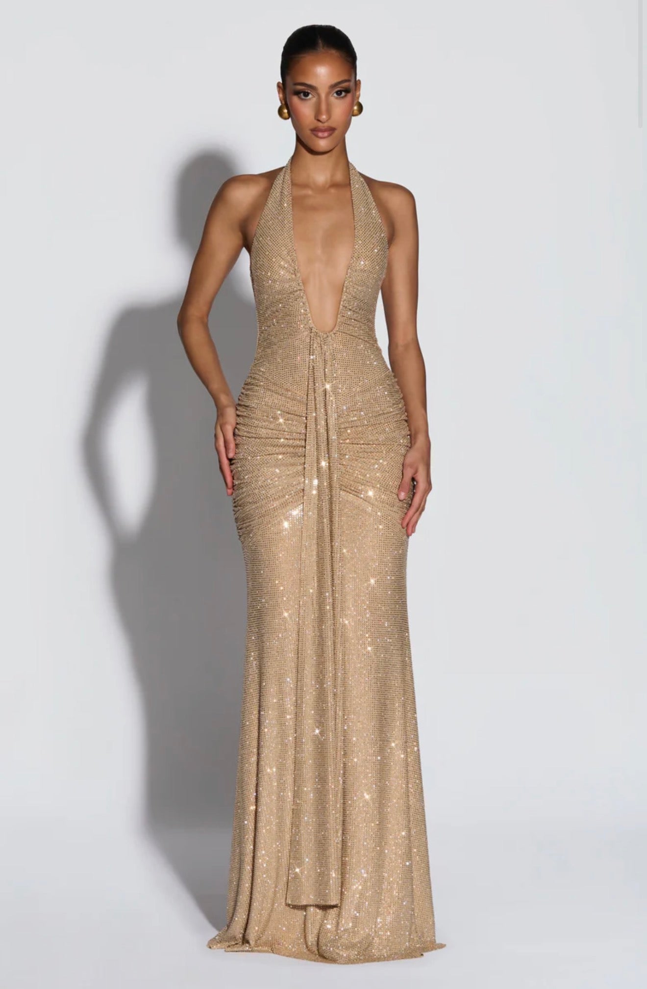 ROSETTA MAXI DRESS - GOLD SPARKLE