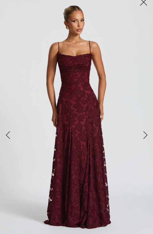 FRANCIS MAXI DRESS - CHERRY LACQUER