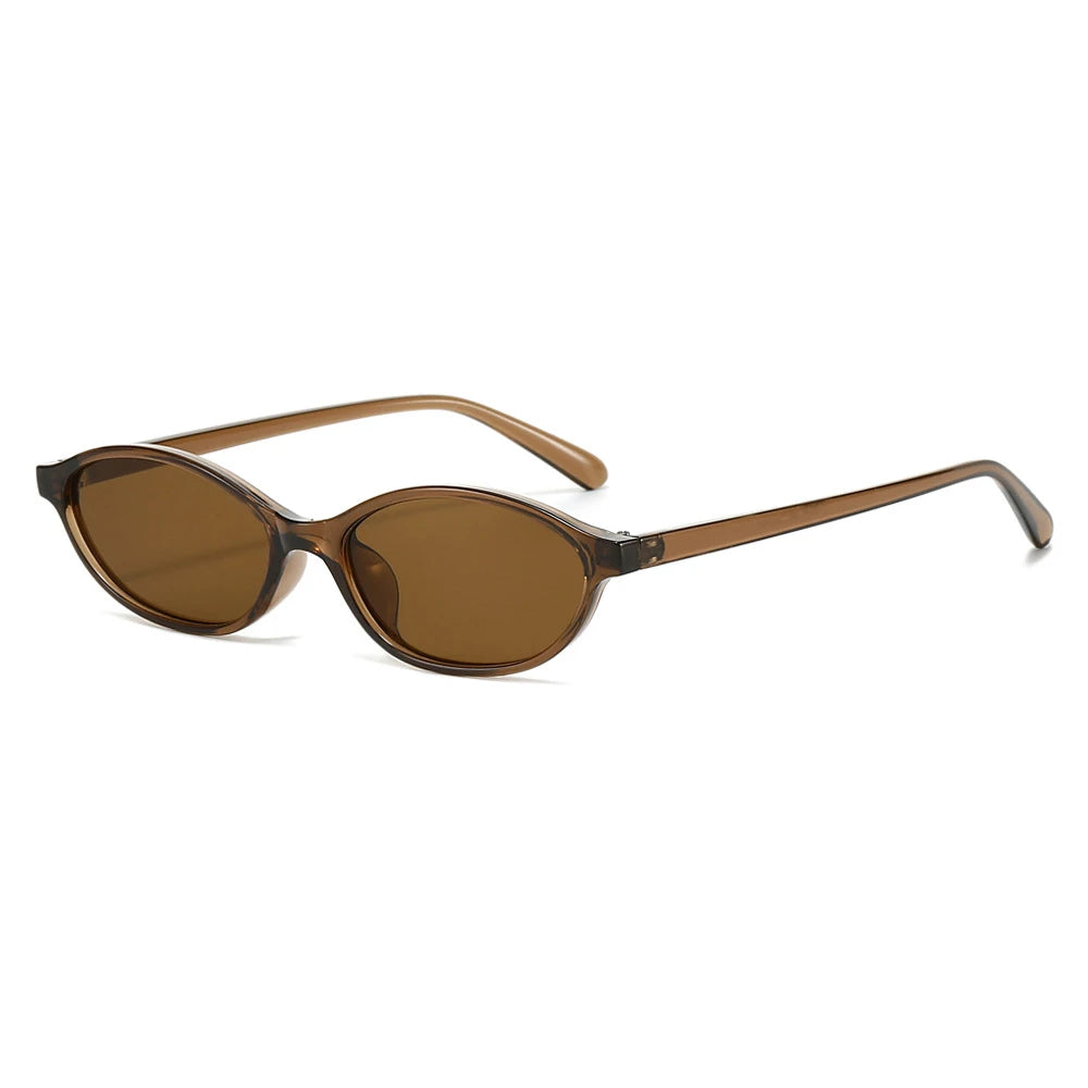 Lunettes ovales marron translucide