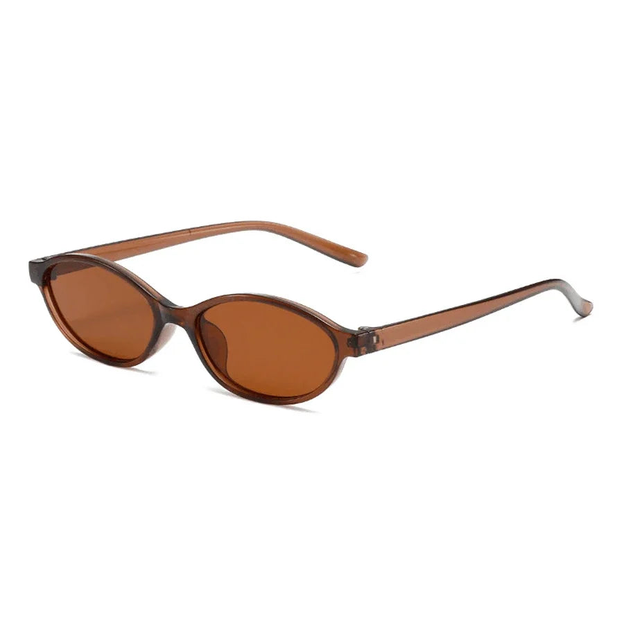 Lunettes ovales marron translucide