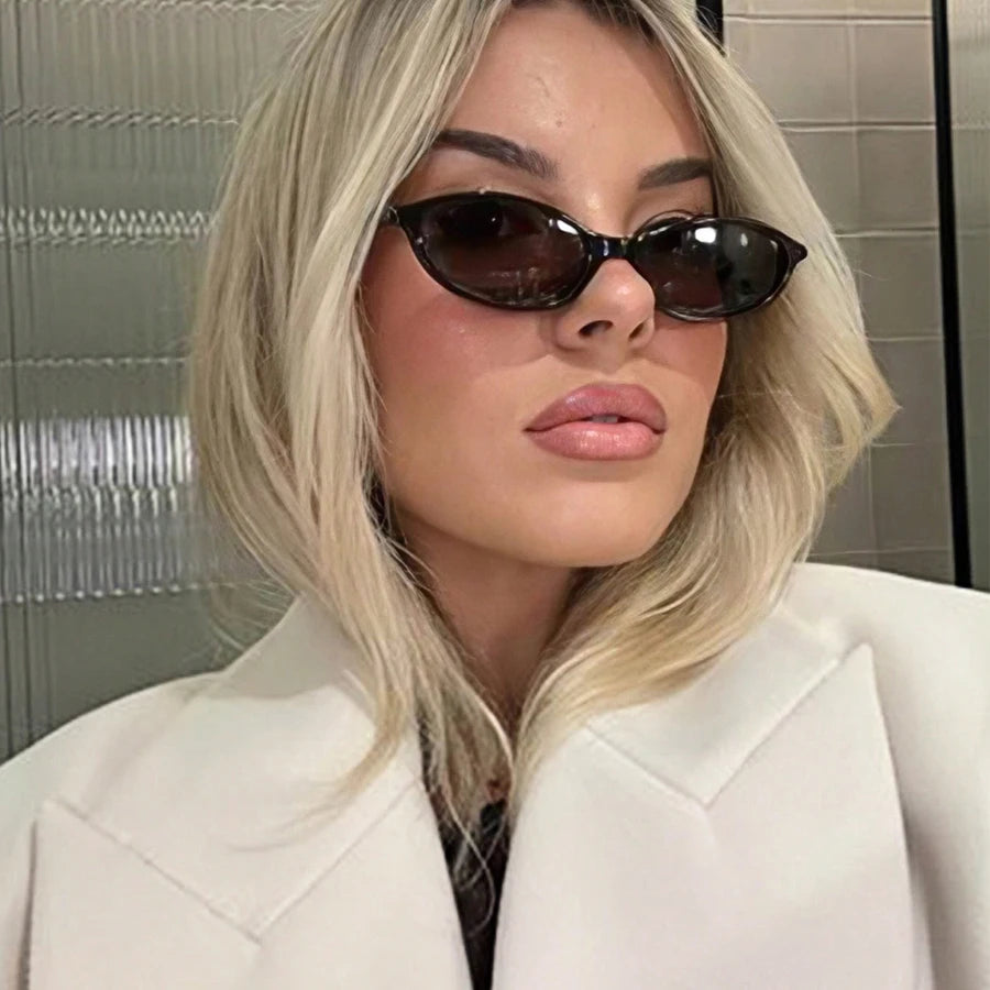 Lunettes ovales marron translucide