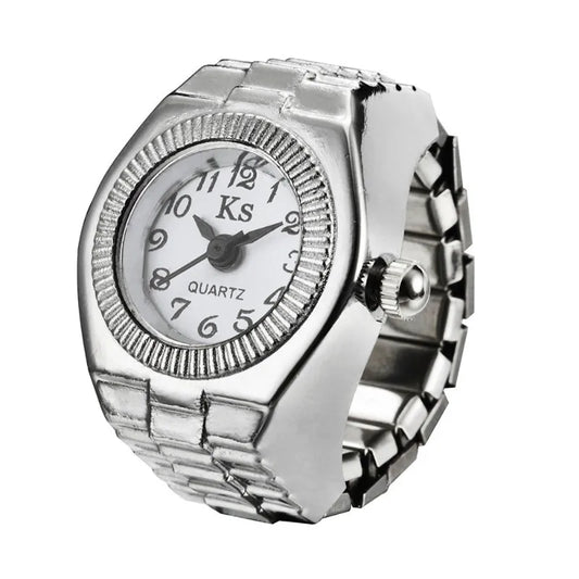 Bague montre argentée au style sportif chic