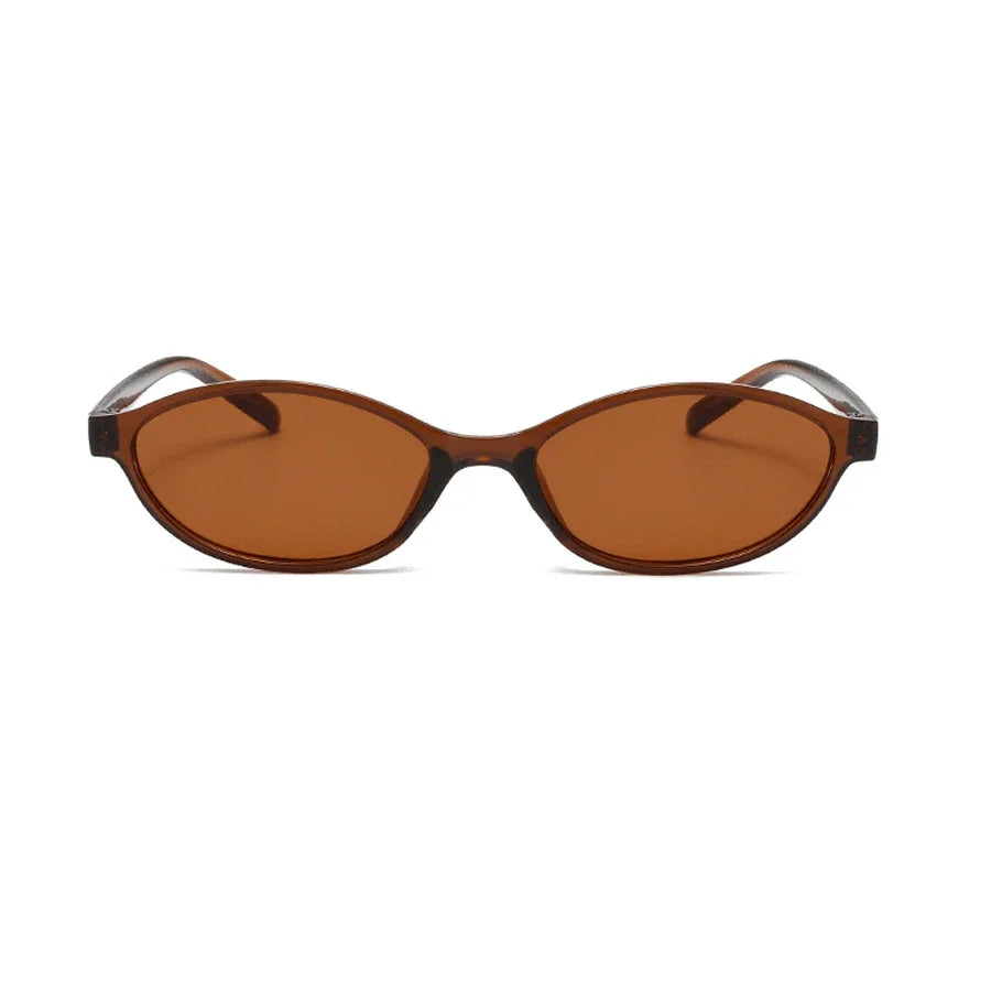 Lunettes ovales marron translucide