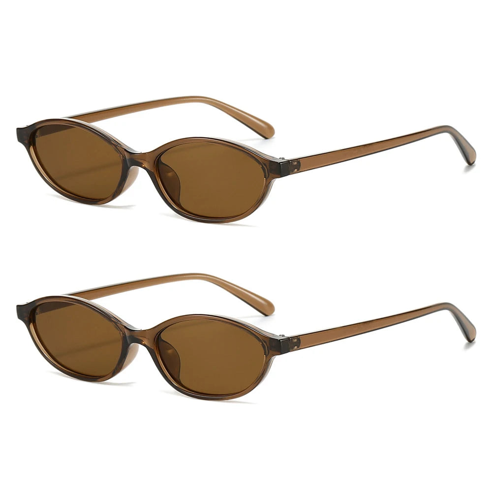 Lunettes ovales marron translucide