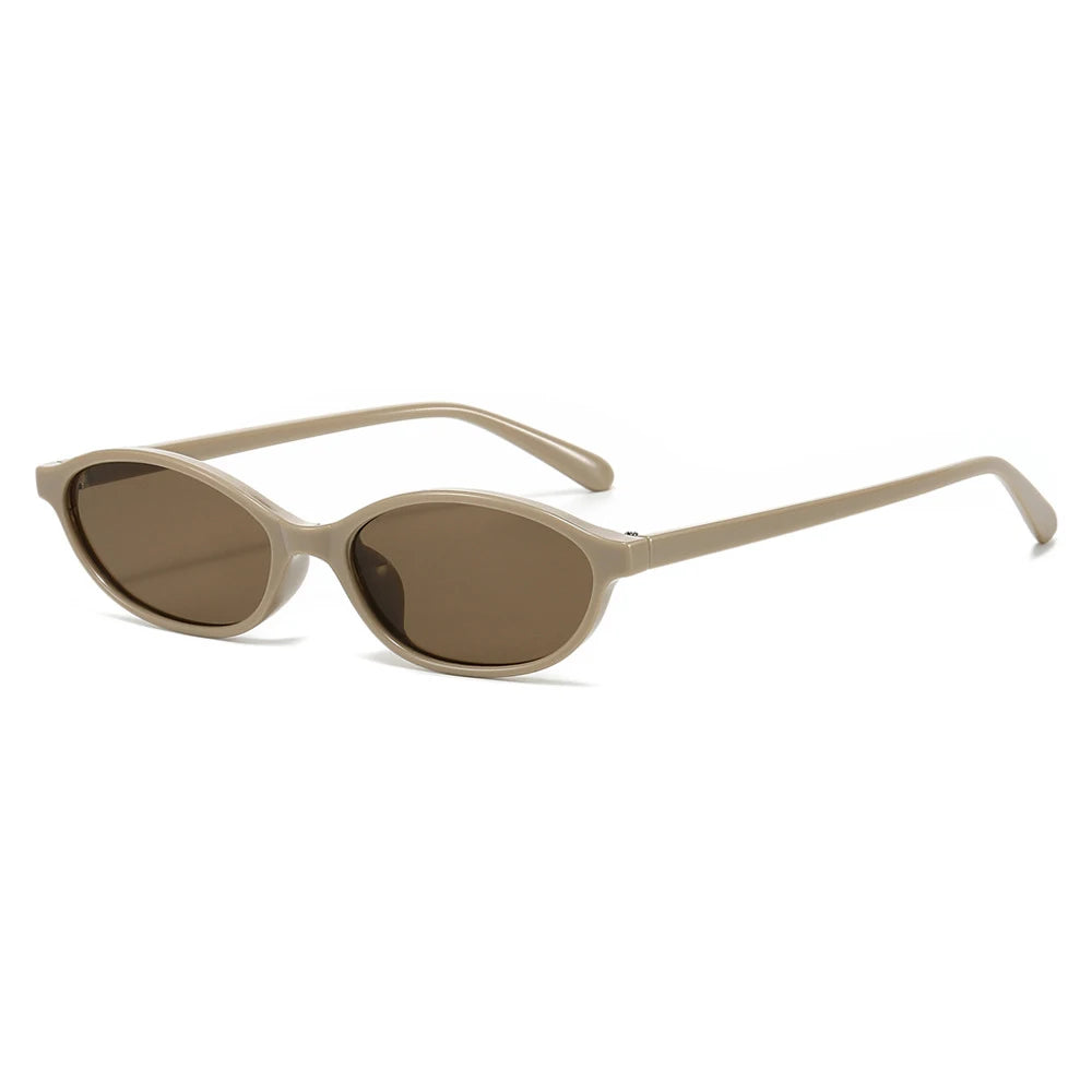 Lunettes ovales marron translucide