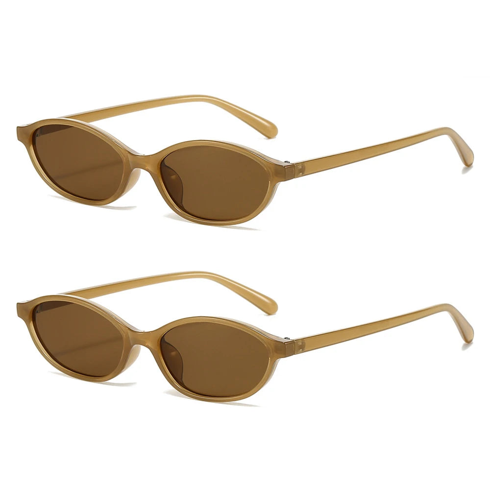 Lunettes ovales marron translucide