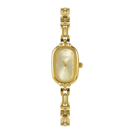 Montre dorée ovale style rétro