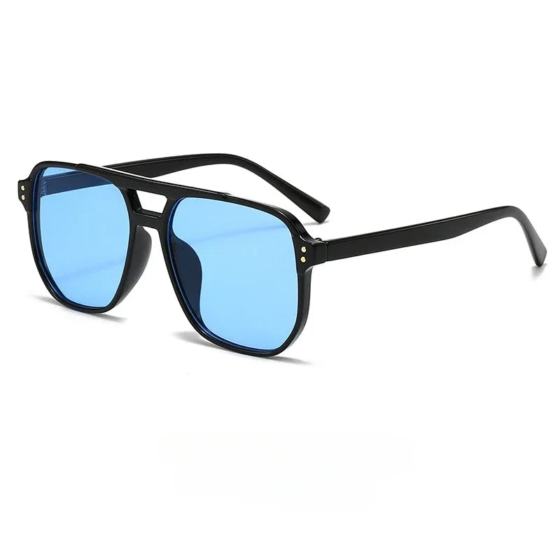 Retro Square Pilot Sunglasses Women Men 70s Vintage Trendy Plastic Frame Sun Glasses